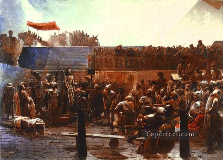Burlándose de Cristo Demócrata Ivan Kramskoi Pintura al óleo